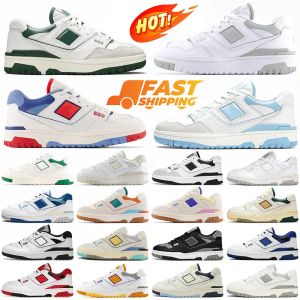 Trainers Nieuwe B550 550 sneakers Casual schoenen Heren Dames Wit Groen Grijs Schaduw Crème Zwart Blauw UNC BB550 Tennis Evergreen Marine Paars Designer schoenen