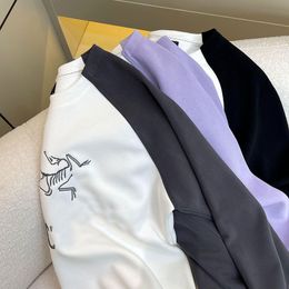 Sweat-shirts patchwork de couple blanc gris Designer contraste couleur manches raglan pulls amples
