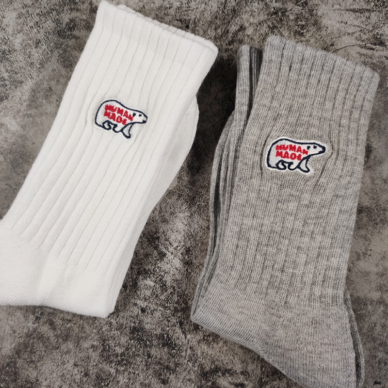 Weiß Grau auf Lager Socken Damen Herren Unisex Baumwolle Basketballsocken