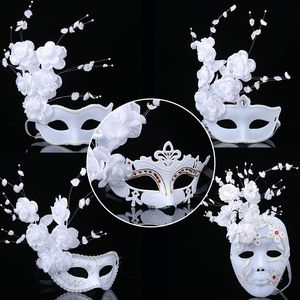 Demi-visage blanc masque de mascarade fête d'Halloween masques princesse beauté dentelle masque sexy T9I001357