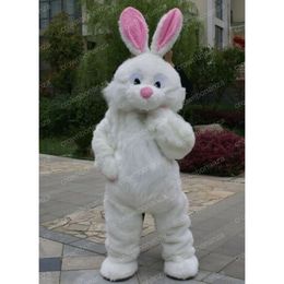 White Halloween Rabbit Mascot Costume Cartoon High Quality Cartoon Characon Fits Adults Size Christmas Carnival Birthday Party Outdoor Tenue