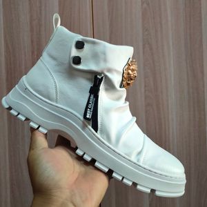 WITTE HOOG HOOG TOP SCHOENEN NIEUWE TREND BOARD SCHOENEN BINNEN HOOFT-RAISE Small White Boots Koreaanse versie van heren enkellaarzen A3