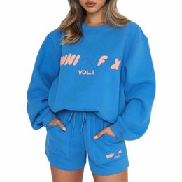 Sweat à capuche blanc Fox Designer Tracksuit Shorts à manches longues FOXX Two 2 pièces Femmes Pullover Pullover Hoodeds Sweat-shirt décontracté 453