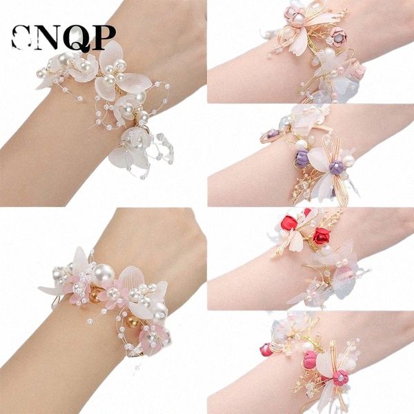 White imitati Pearl Crystal fi poignet fr for women wedding set Ball Ball Hand bijoux fille danse fête décorati n8le #