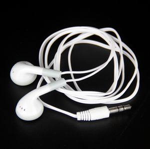 Écouteurs intra-auriculaires blancs filaires 3.5mm Jack écouteurs stéréo sans micro pour téléphone portable MP4 MP3