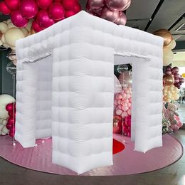 Wit opblaasbare kubus fotohokje luchtt tent draagbare snapshot house met led ligh