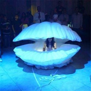 Cáscara inflable blanca con la tira y el soplador LED para la decoración de la etapa del evento de la boda o de la música