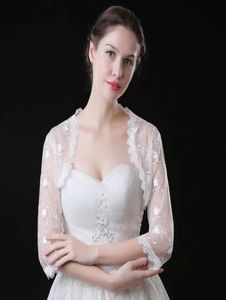 Vestes de mariée sur mesure, blanc ivoire, une couche, manches longues, dentelle complète, bord appliqué, voile 5540773