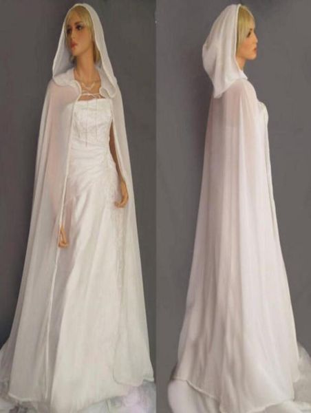 Cape de mariée à capuche blanc ivoire pour femmes, Cape de mariage en mousseline de soie, longue veste Plus Wrap sur mesure, boléro de mariée formelle 6725081