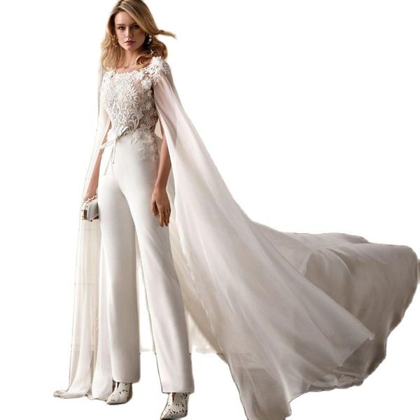 Combinaisons blanches robes De soirée avec Wrap 3D fleur tenue Robe De soirée creux dos Floral appliqué célébrité Robe De soirée