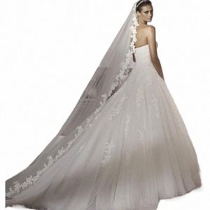 Velos de novia de encaje blanco Venta caliente 300 cm Catedral Velo de novia por encargo Marfil Tul Accesorios de boda para la novia M6zG #