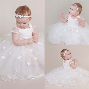 Witte Kanten Doopjurk Voor Baby Meisje Eerste Verjaardag Outfit Meisje Kinderen Bruiloft Jurk Doop Baby Meisje Applique Dress157V