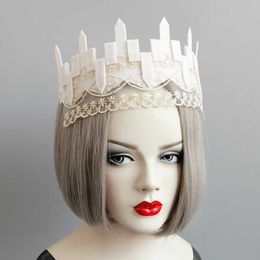 Witte kanten haaraccessoires kroon podium Performance Princess Crown Headbands Halloween Party Headband voor meisjes