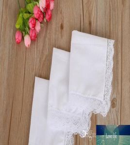 Pañuelo fino de encaje blanco para mujer, regalos de boda, decoración de fiesta, servilletas de tela, pañuelo liso en blanco, 2525cm6936244