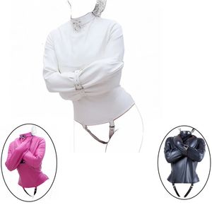 Camisole de force en cuir blanc pour femmes, Costume de retenue pour jeux d'esclaves fétichistes Bdsm, Halloween Sexy 240106