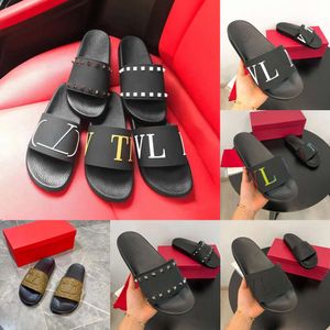 Sandale de pantoufle de semelle rouge en cuir blanc Vlogo Red pour femme sandale sandale de luxe de luxe Slide extérieure man