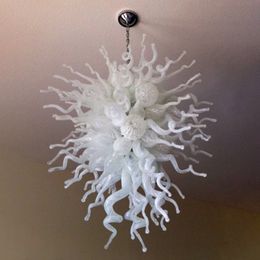 Witte led ketting hanglamp handgemaakte geblazen glas kroonluchter living eetkamer lichten hotel lobby ingang bruiloft kunst decoratie 70 met 80 cm