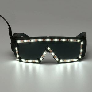 Lunettes de soleil à LED blanches illuminent les lunettes de soleil Lueur Shades Nightclub Party Decor