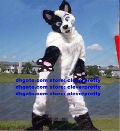 Wit lang bont harige vos mascotte kostuum Wolf Husky hond Fursuit volwassen stripfiguur outfit pak symbolische ambassadeur kunstenaar programma zz7592