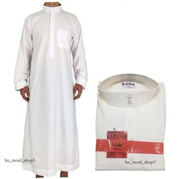 Vêtements islamiques blancs à manches longues pour hommes, Jubba Thobe Abaya dubaï arabie saoudite, Robes arabes traditionnelles du Ramadan Eid 867