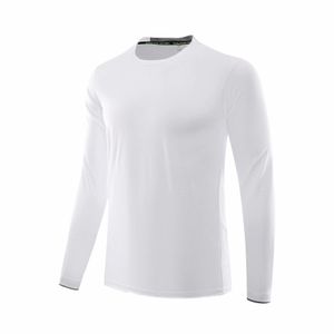 Camiseta blanca de manga larga para correr para hombre, ropa deportiva para gimnasio y Fitness, Top deportivo de compresión de secado rápido