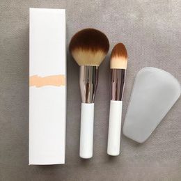 Pinceau de fond de teint en poudre libre blanche brosse de maquillage professionnelle pour cheveux en Fiber douce outil cosmétique pour femmes