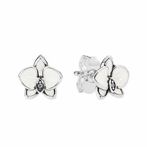 Blanc Magnolia Boucles D'oreilles En Argent Sterling Réel Femmes Filles Ensemble De Bijoux De Fête Avec Boîte D'origine Pour Pandora Petite Amie Cadeau Fleurs Boucles D'oreilles