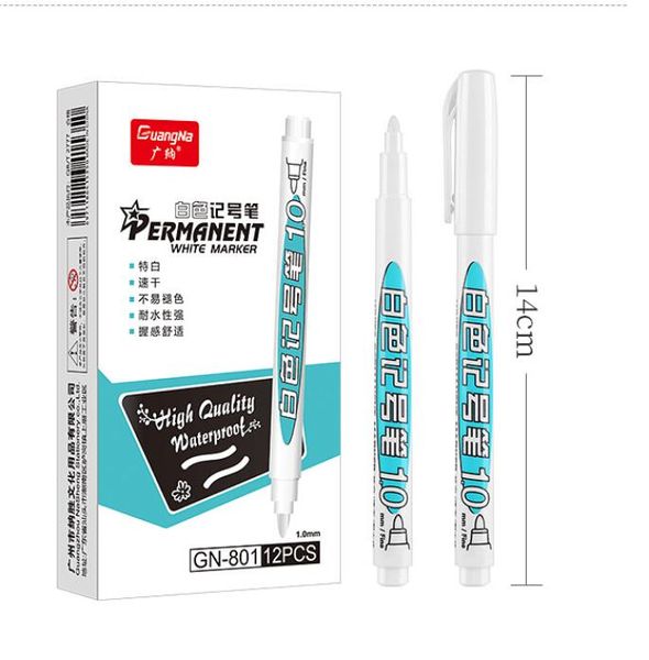 Stylo de marqueur blanc stylo de gel permanent étanche huile