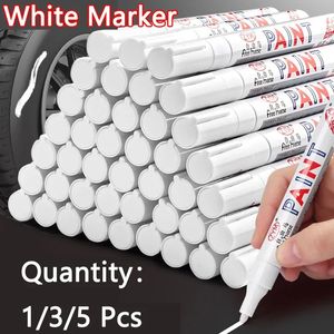 White Marker Pens set 20mm Oily Waterproof Gel Pen DIY Graffiti Sketching Stationery Writing School Supplies brush 240111