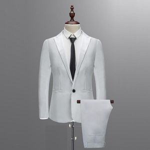 Costumes pour hommes Blazers Blanc Formel Personnalisé Mariage Tuxedo Casual Hommes D'affaires Dernière Mode Dîner Bal 3 Pièces Blazer Gilet Pantalon