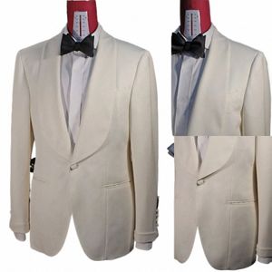 Wit Heren Pak Een Stuk Blazer One Butt Sheer Revers Busin Slim Fit Tuxedo Formele Bruiloft Bruidegom Tailored kostuum Homme c7Lt #