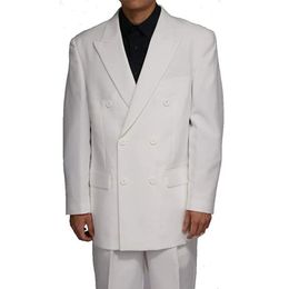 Costumes pour hommes blancs pour mariage smoking homme porter costume d'affaires costume de dîner Peaky Blinder deux pièces costume veste pantalon 240123