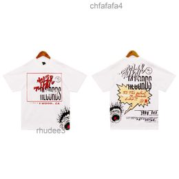 T-shirt blanc pour hommes Hellstar Designer Comic Cartoon Print Street Trend Hip Hop Casual Sweatshirt Yw0m 4hhb F9hz