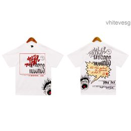 T-shirt blanc pour hommes Hellstar Designer Comic Cartoon Print Street Trend Hip Hop Casual Sweatshirt Axpy 0RQI