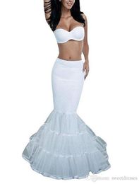 Witte zeemeermin bruids crinoline bruiloft petticoat slip ruche onderbakken visstaart petticoat voor speciale gelegenheid jurk in voorraad CHE9325078
