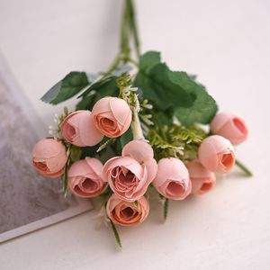 Silk Rose kunstbloemen voor bruiloftdecoratie bruid nep bloemboeket diy home decor kunstaccessoires voor vaas