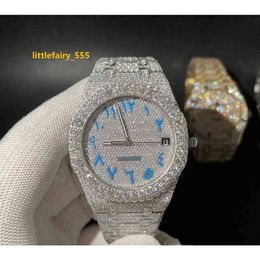 Witte Moissanite Diamond Watch Volledig Iced Out Horloge voor mannen Bust Down Watch Cadeau voor hem
