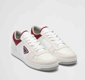 White Nappa Leather Sneaker Men Sneakers décontractés Plateforme de tissu technique