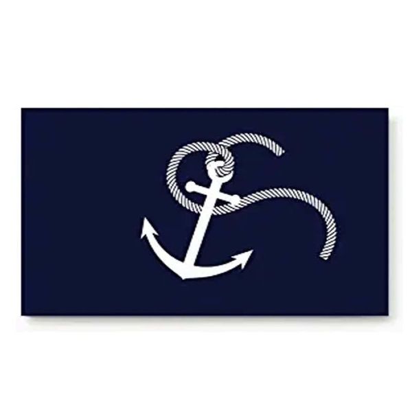 Blanc Nautical Anchor Navy bleu pailtre d'entrée tapis de sol de planche