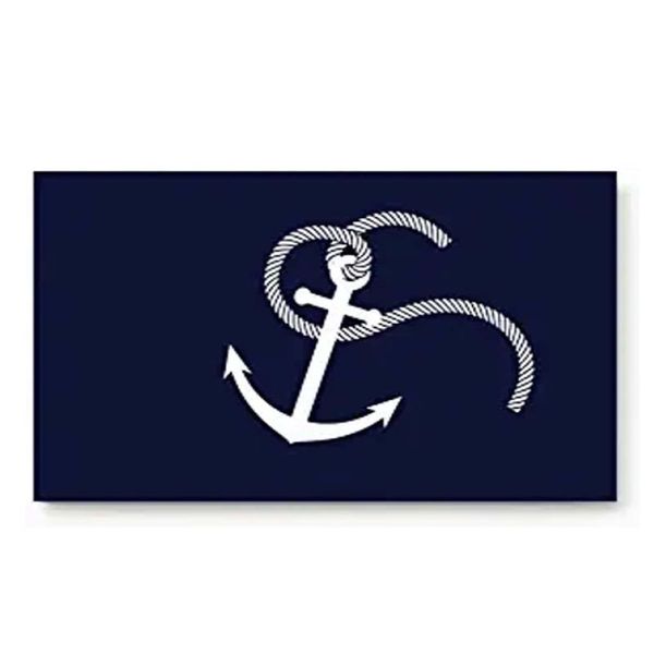 Blanc Nautical Anchor Navy bleu pailtre d'entrée tapis de sol de sol
