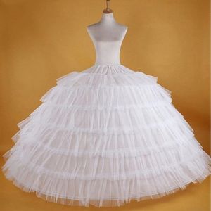 White New 6 Hoops Petticoats for Wedding Dress Plus Size Fluffy Quinceanera Gowns Supplies Underskirt Crinoline Pettycoat Hoop Skirt