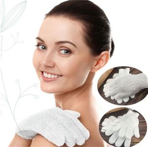 Brosses de bain Gants de douche en Nylon blanc | Nettoyage du corps, gants de bain exfoliants, gants de bain à cinq doigts, brosses de bain LT224