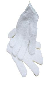 Witte nylon body reinigingsdouche handschoenen exfoliërende badhandschoen vijf vingers bad badkamer handschoenen thuisbenodigdheden GWE78186152930