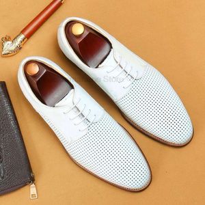 Witte Oxfords lederen puntige tip herenjurk handgemaakte klassieke bruiloft formele derby schoenen voor heren