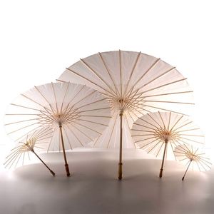Parapluies en papier blanc Mariage nuptiale Summer Outdoor Protection solaire Parasols 60pcs Gire des articles de beauté parapluie à la mode 60cm Ho03 B4