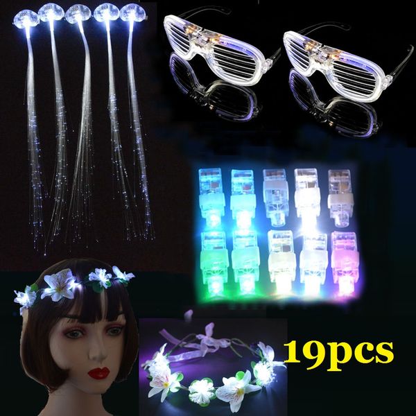 Blanc Party LED Light Up Toys Girls Hair Styling Tools Braider Finger Lights Bracelet Flower Wreath Glow in the Dark Prix