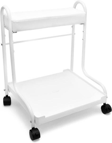 Carro de pedicura blanco para salón de uñas, carrito rodante para lavabo de pies, baño de pies, herramienta de masaje de pies Elitzia ETST22