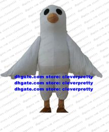 White Pigeon Dove Seagull Mascot Costume Sea Gull Sea Mew Snow Goose volwassen stripfiguur Karakter Client Dank je feest ZX192