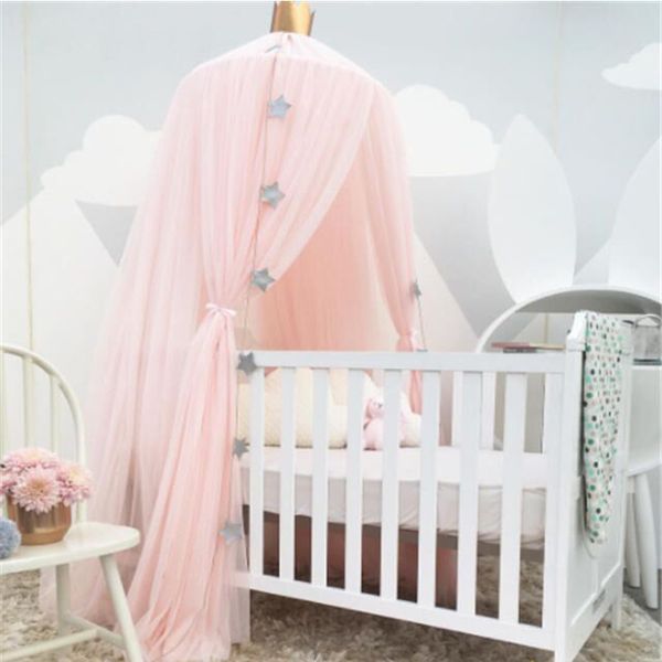 Dosel de cuna para niños, dosel de cama con dosel de guardería, decoración de sala de juegos, tienda de juegos colgante, color blanco, rosa, gris, Khaqi Princess