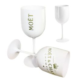 Copa de acrílico de plástico blanco Moet Copa de champán Vasos de plástico acrílico Celebración Fiesta Bebidas Bebidas Moet Copa de vino LJ20266z